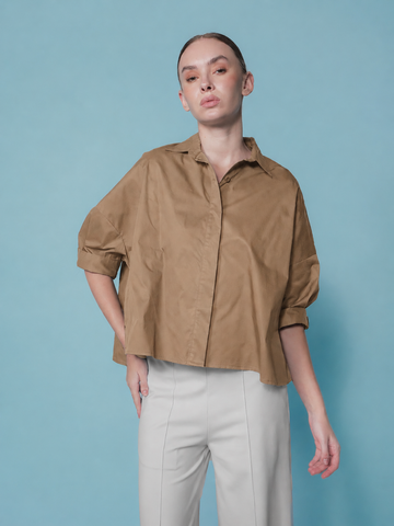Glaiza Semi Crop Loose Polo