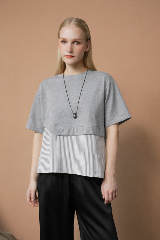 Shyla Striped Combi Top