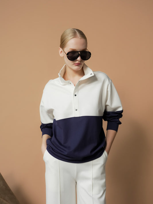 Fendy Two-tone Hi-neck Sweater