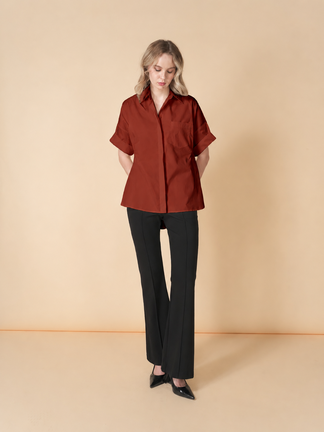 Mori Overlap Polo Top