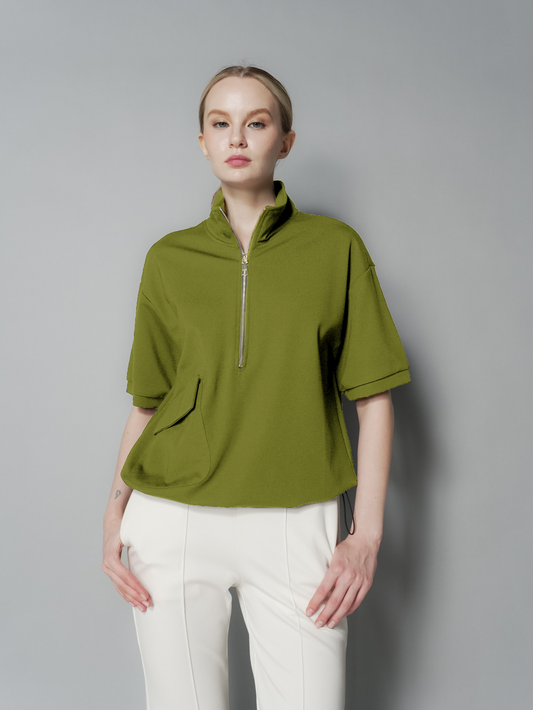Queenie Zip Top with Pocket