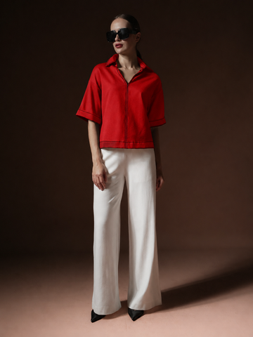 Martina Contrast Thread Top