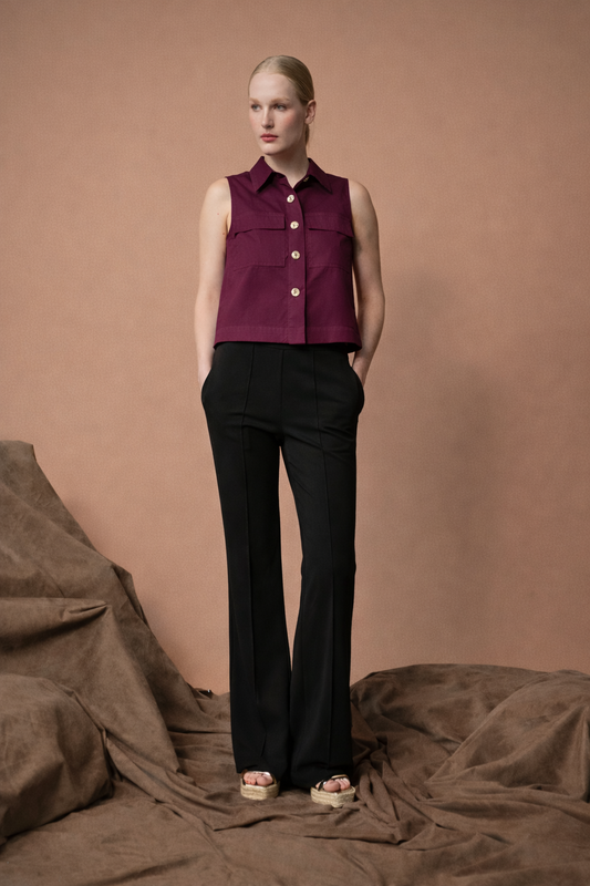 Robina Collared Sleeveless Top