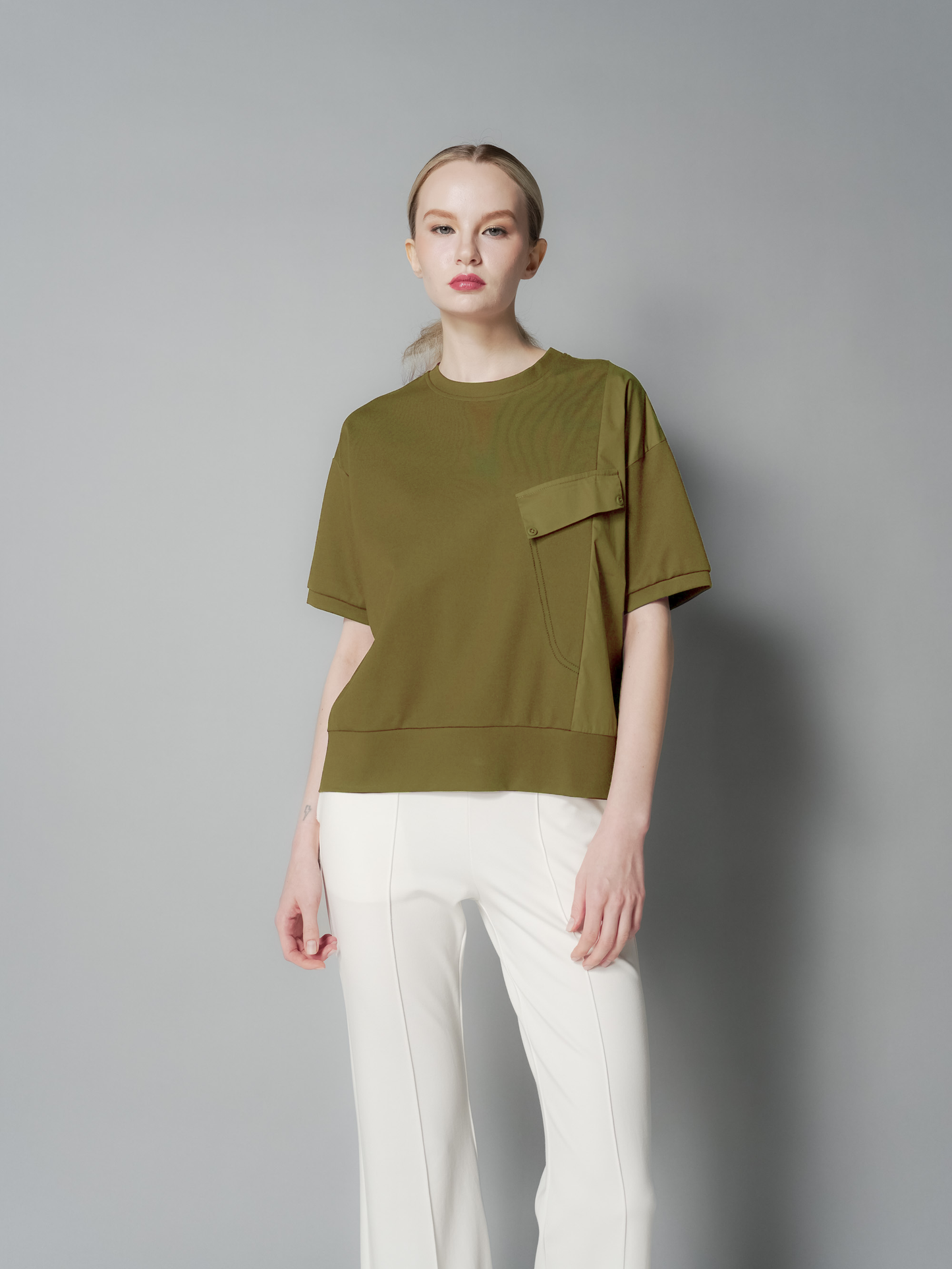 Aliyah Contrast Stitch Combi Top