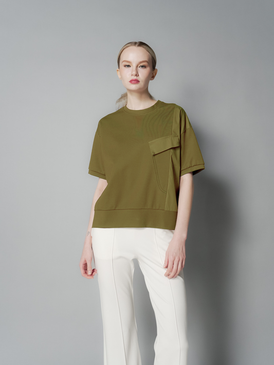 Aliyah Contrast Stitch Combi Top