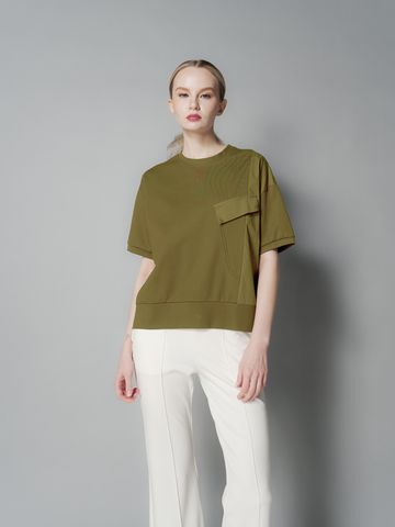 Aliyah Contrast Stitch Combi Top