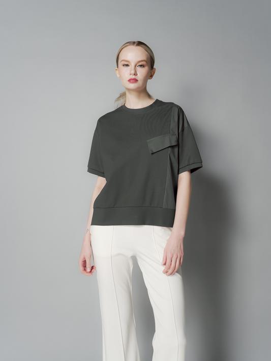 Aliyah Contrast Stitch Combi Top