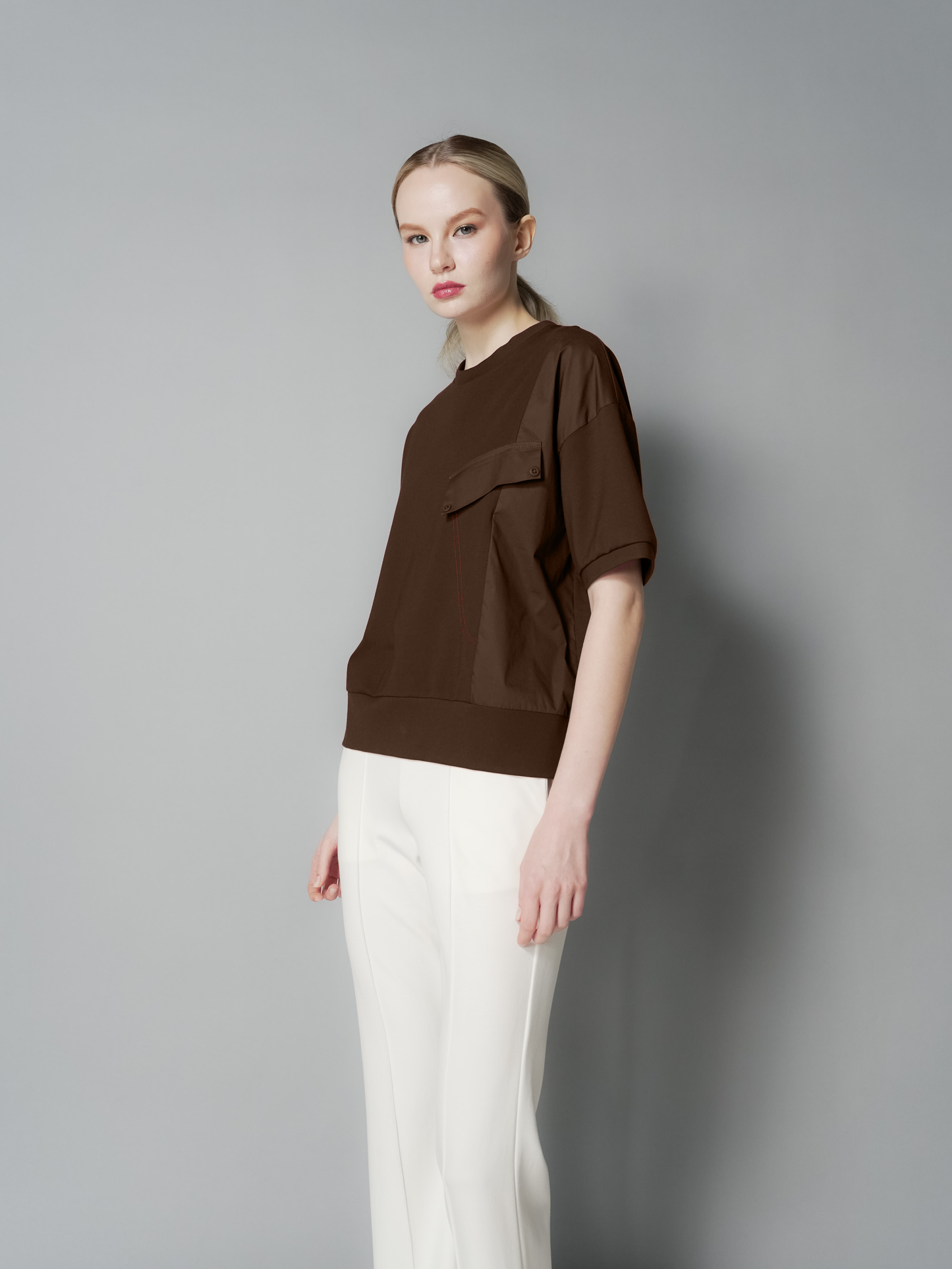 Aliyah Contrast Stitch Combi Top