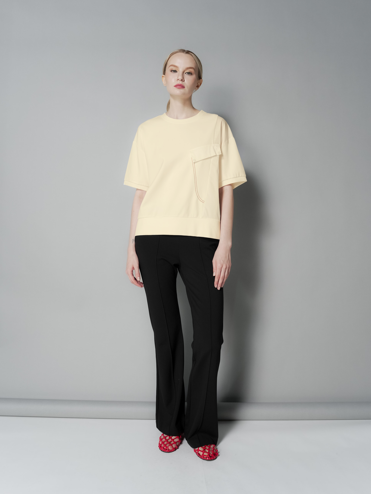 Aliyah Contrast Stitch Combi Top