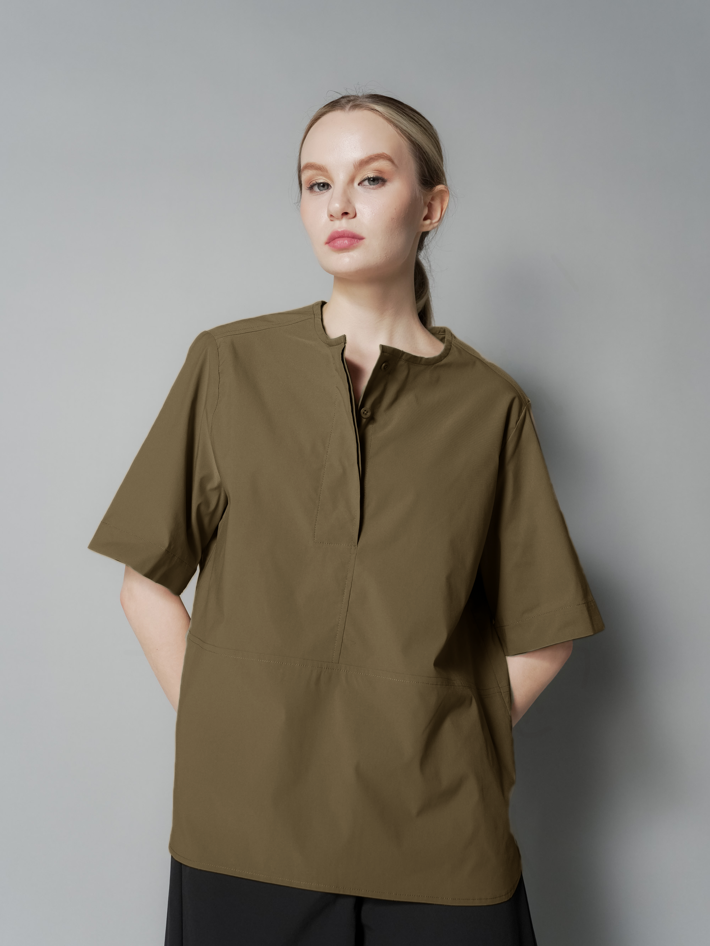 Anj Curved Hem Loose Top