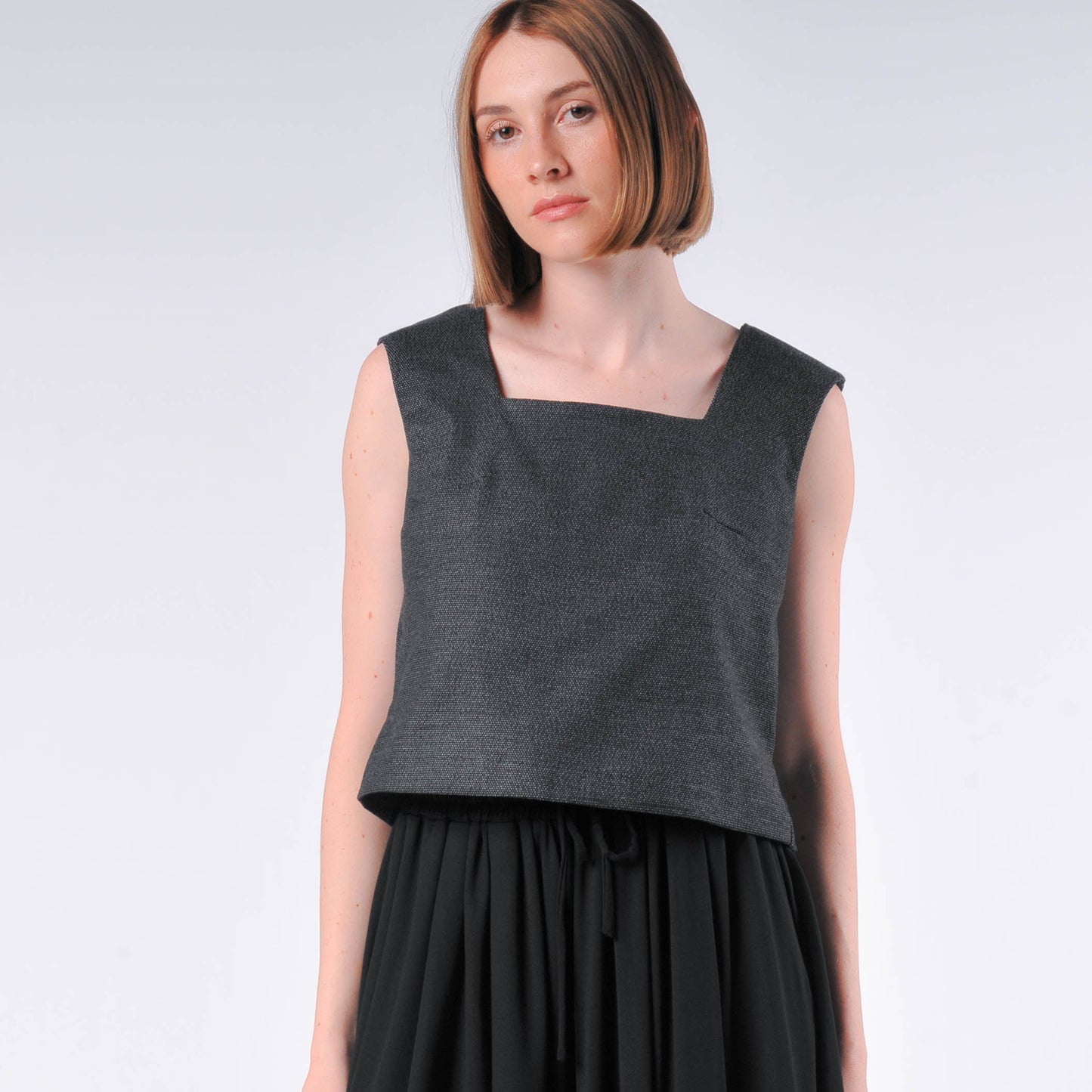 Dara Square Neck With Overlapped Back Detail Top