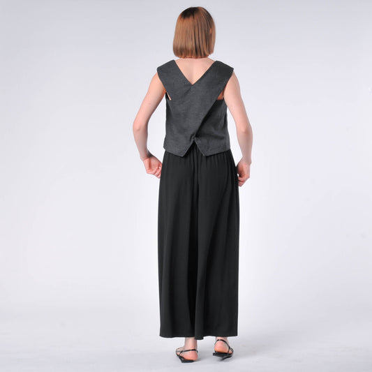 Dara Square Neck With Overlapped Back Detail Top