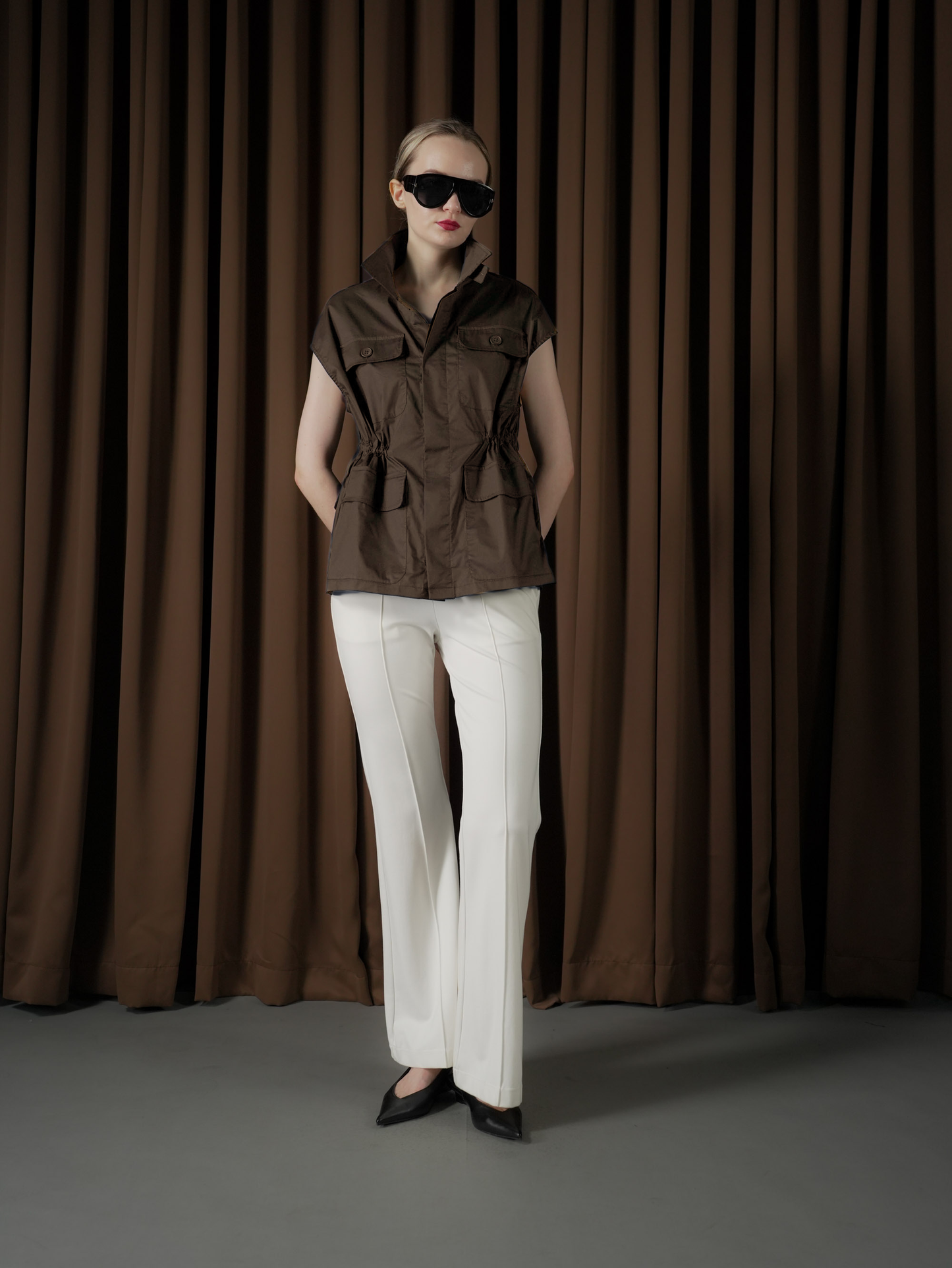 Barbara Cargo Hi-neck Vest Top