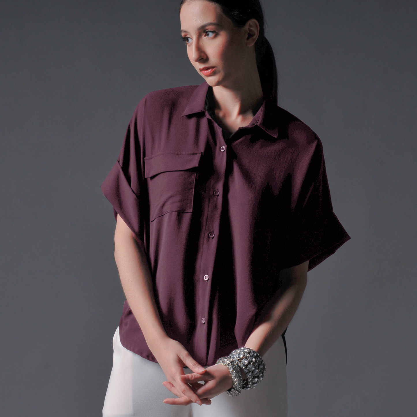 Benjie Loose Button Down Top