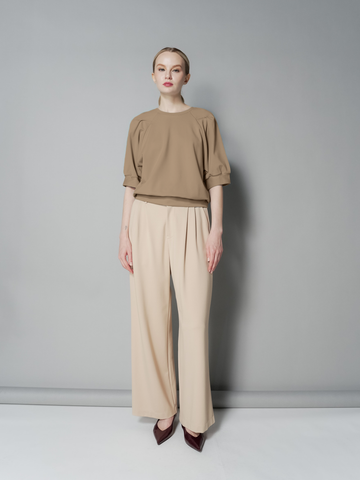 Cess Pleated Sleeve Top