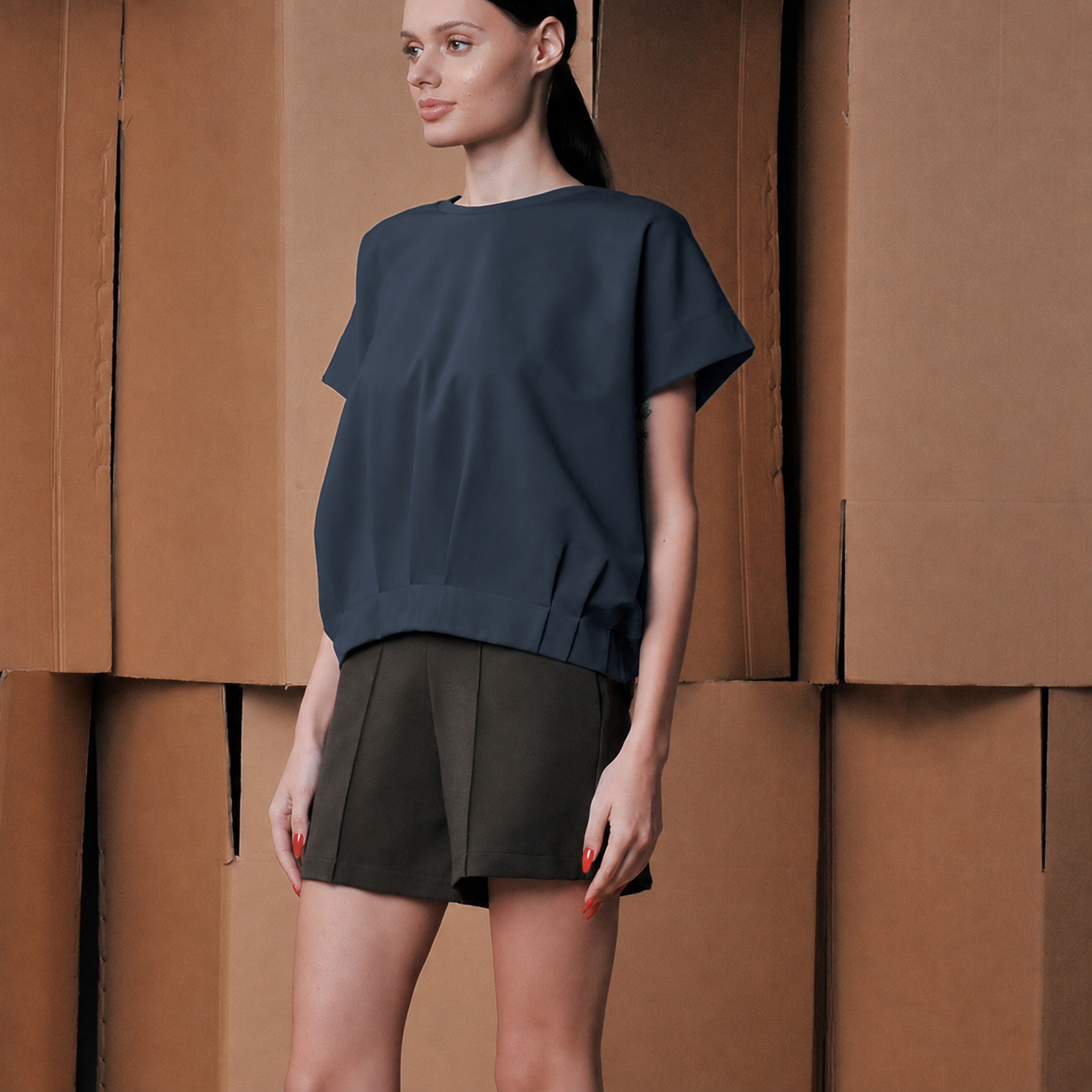 Charl Tucked Hem Top