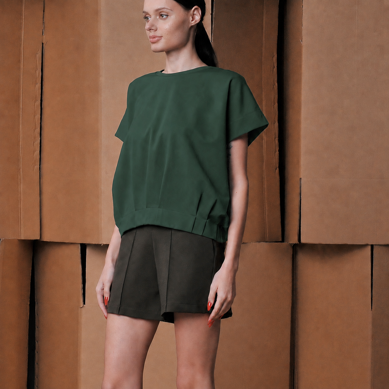 Charl Tucked Hem Top