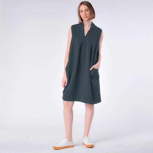 Eliana Sleeveless Shift Dress with Drop Pocket