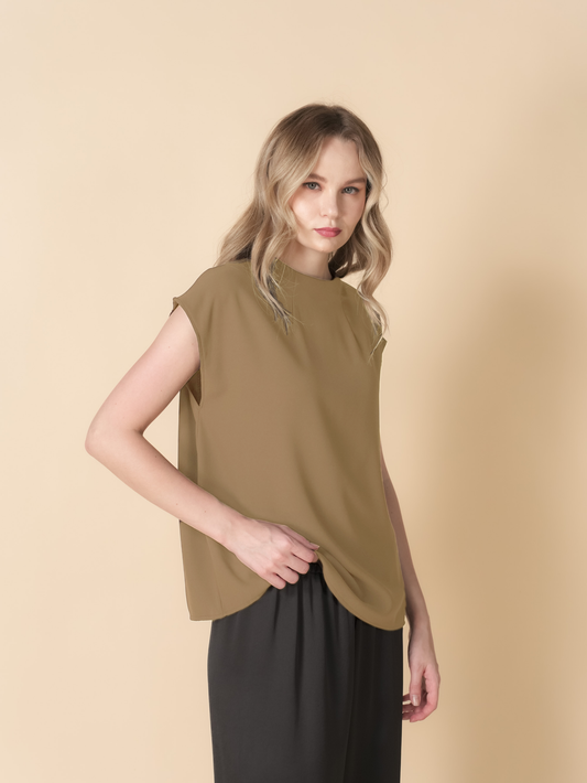 Ellis Crepe Zipped Top