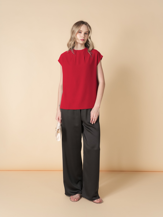 Ellis Crepe Zipped Top