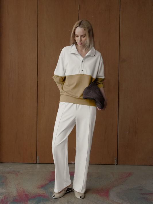 Fendy Two-tone Hi-neck Sweater