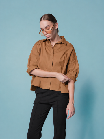 Glaiza Semi Crop Loose Polo