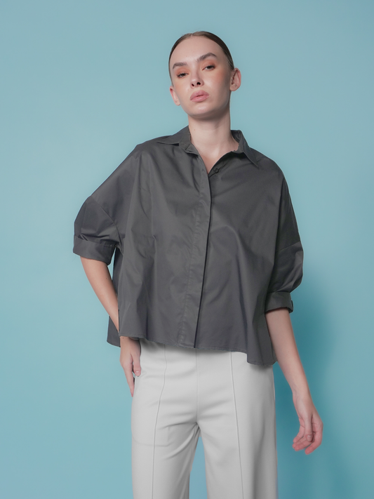 Glaiza Semi Crop Loose Polo