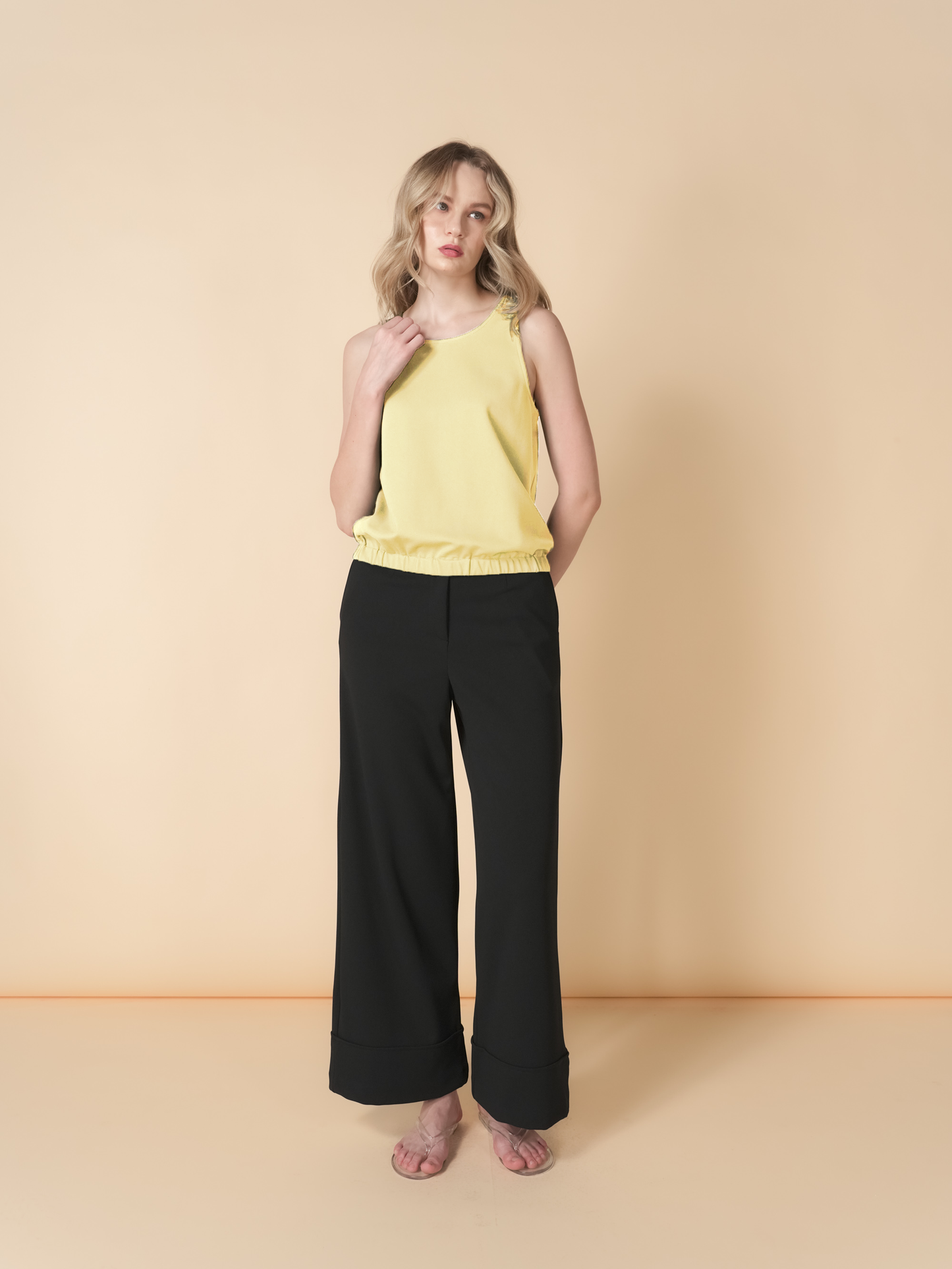 Isis Sleeveless Gartered Hem Top