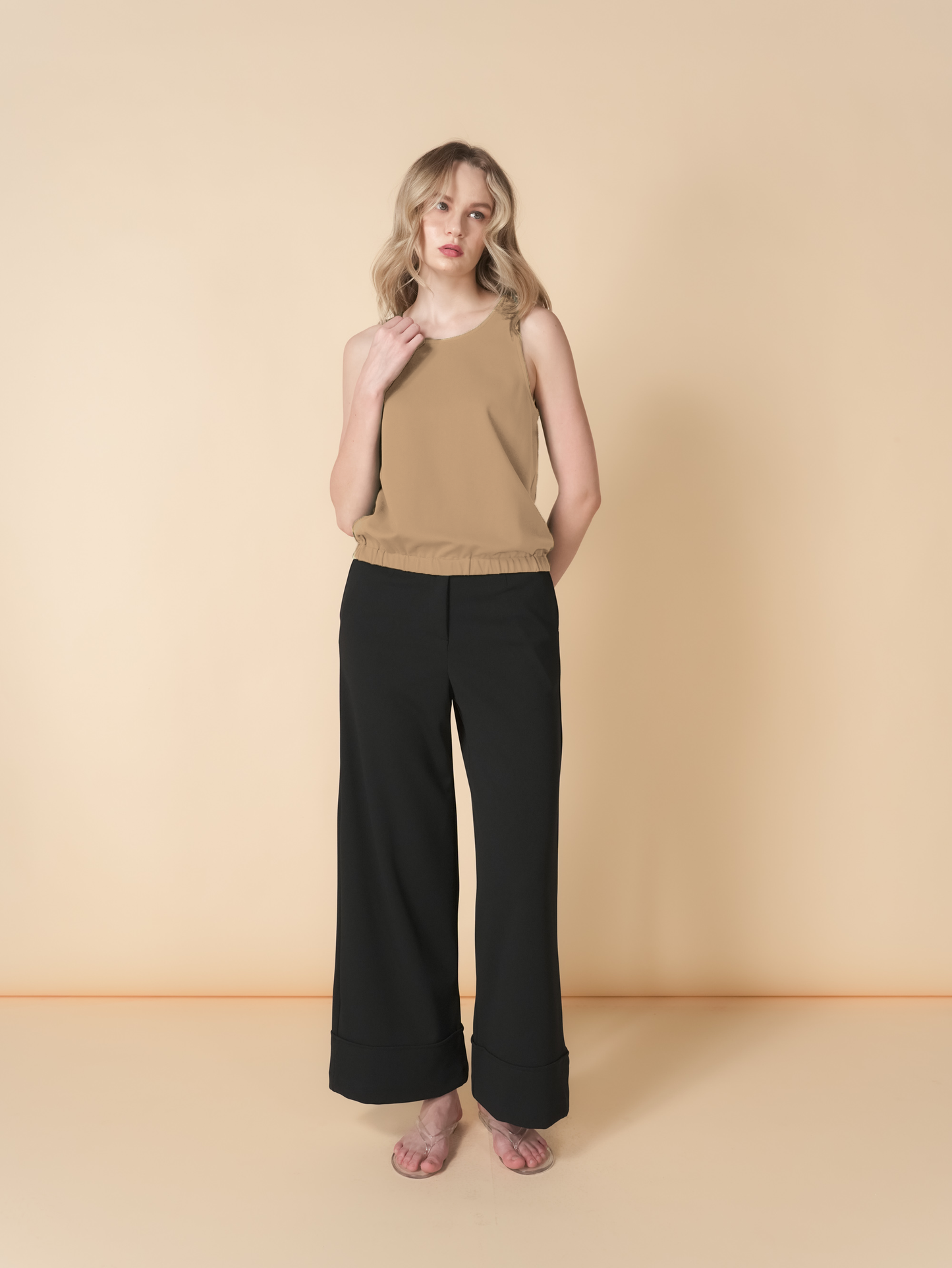 Isis Sleeveless Gartered Hem Top