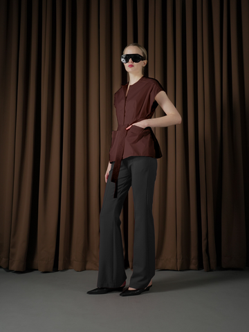 Ivanka Top With Self Fabric Belt