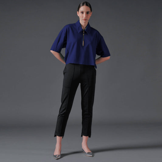 Joana Half Zip Collar Top