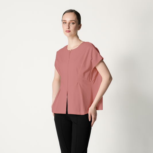 Jolina Zip Pleated Top
