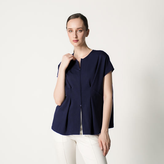 Jolina Zip Pleated Top