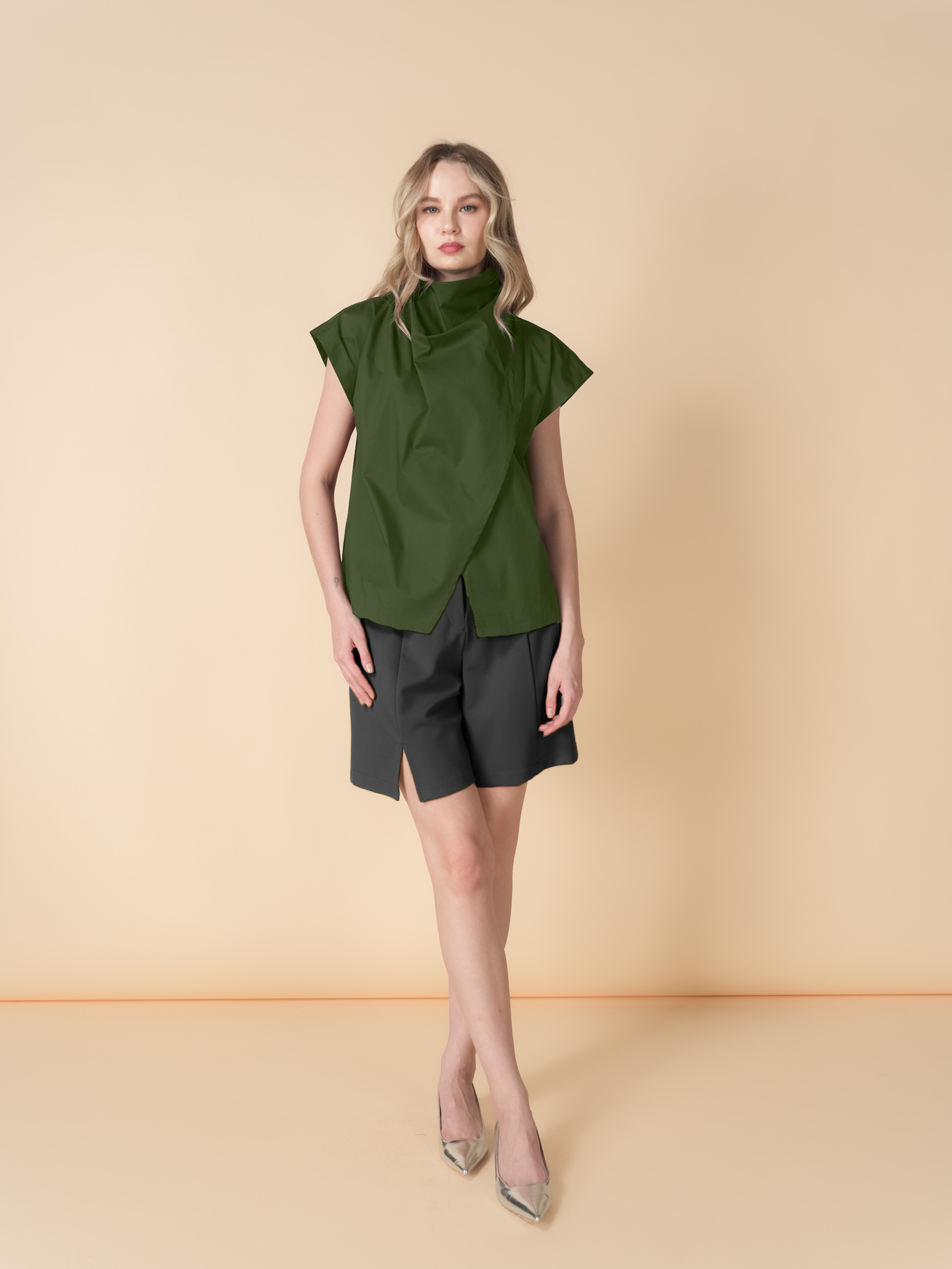 Kira Wrap Cowl Neck Top