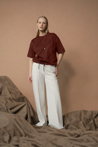 Lassy Slanted Pleats Top