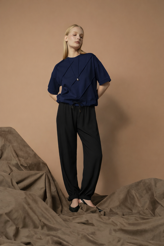 Lassy Slanted Pleats Top