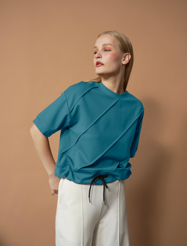 Lassy Slanted Pleats Top