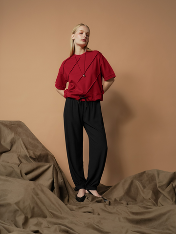 Lassy Slanted Pleats Top