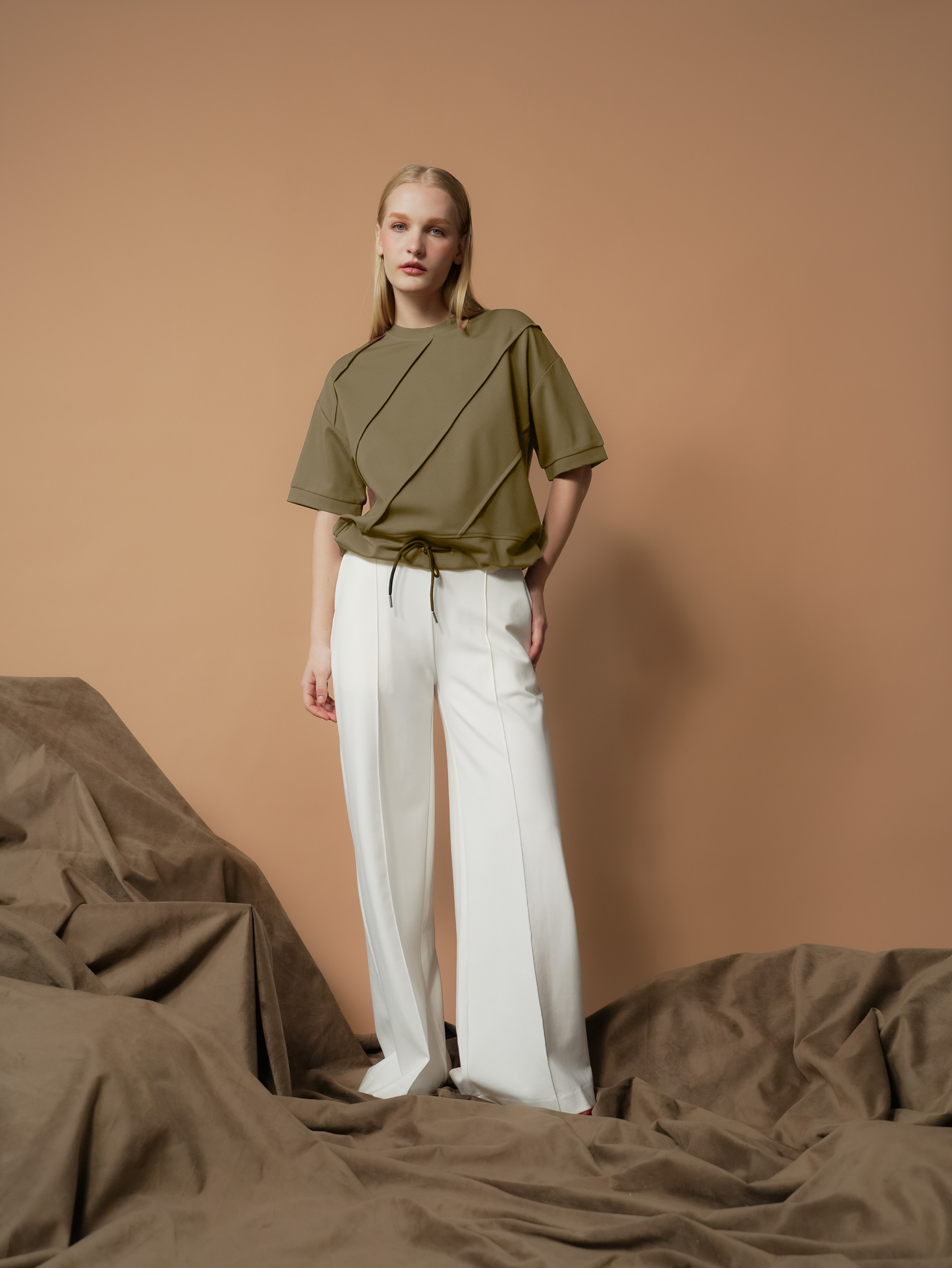 Lassy Slanted Pleats Top