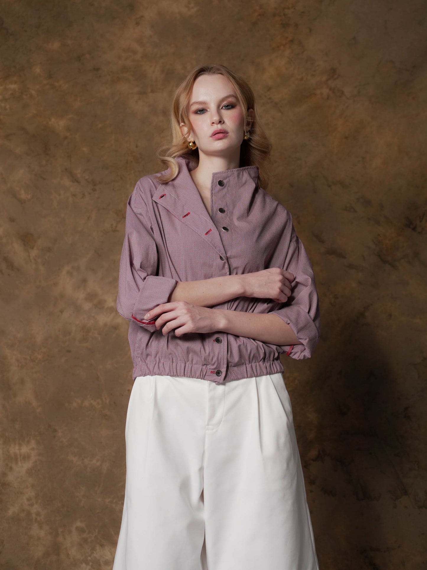 Romero Striped Hi-neck Jacket