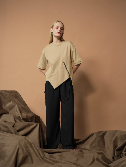 Lorena Slanted Zip Top