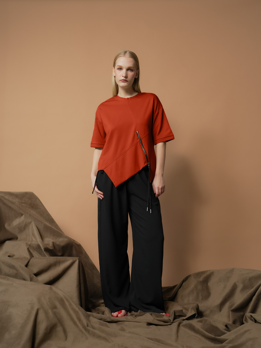 Lorena Slanted Zip Top