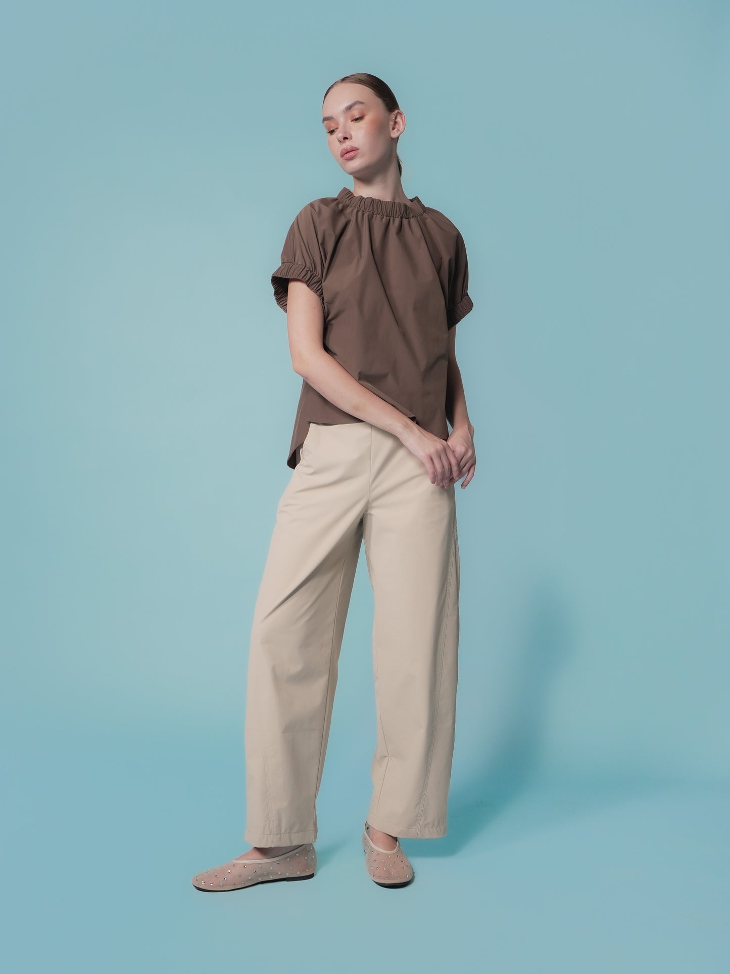 Maddy Elastic Neck and Arm Top