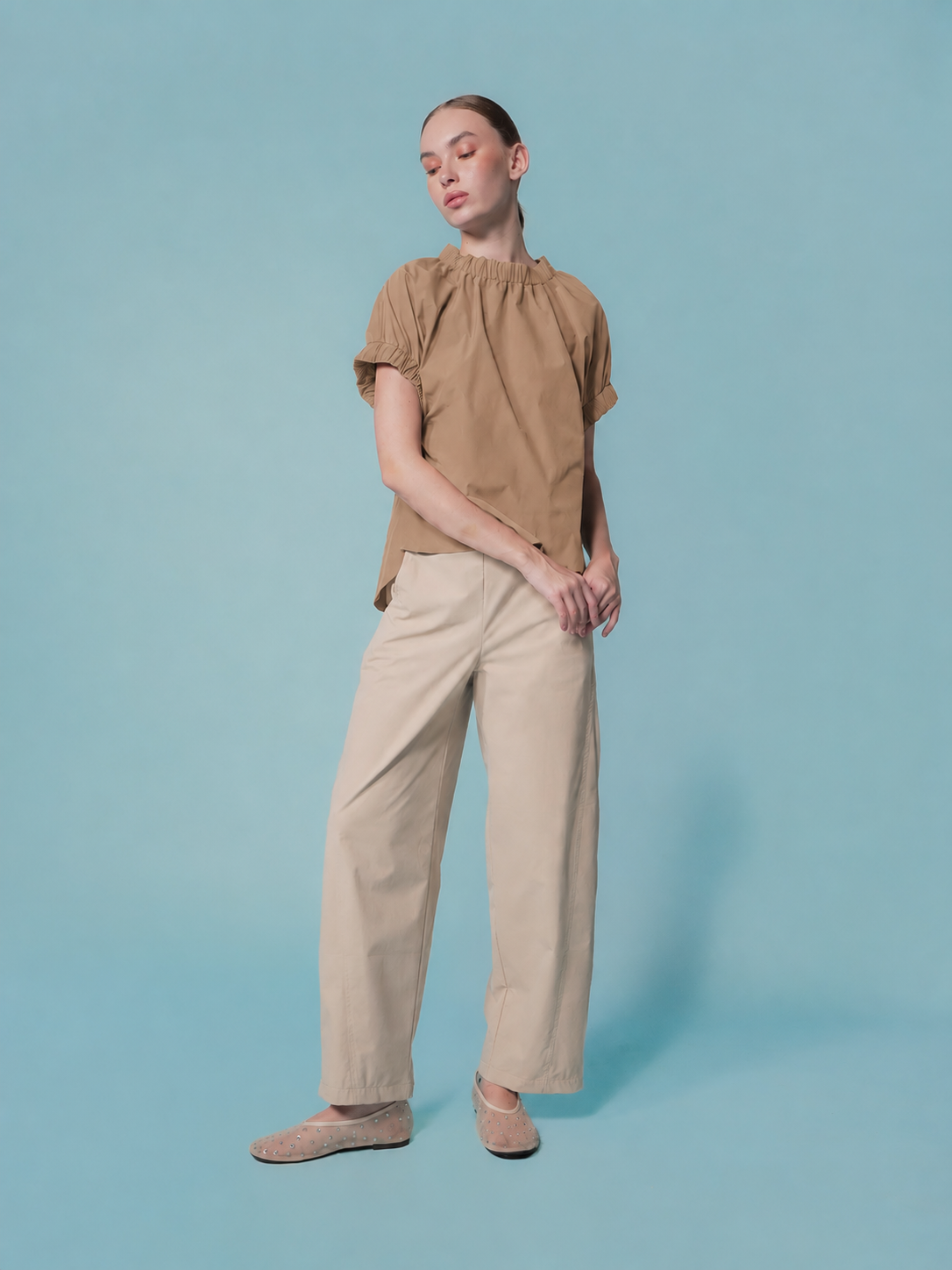 Maddy Elastic Neck and Arm Top