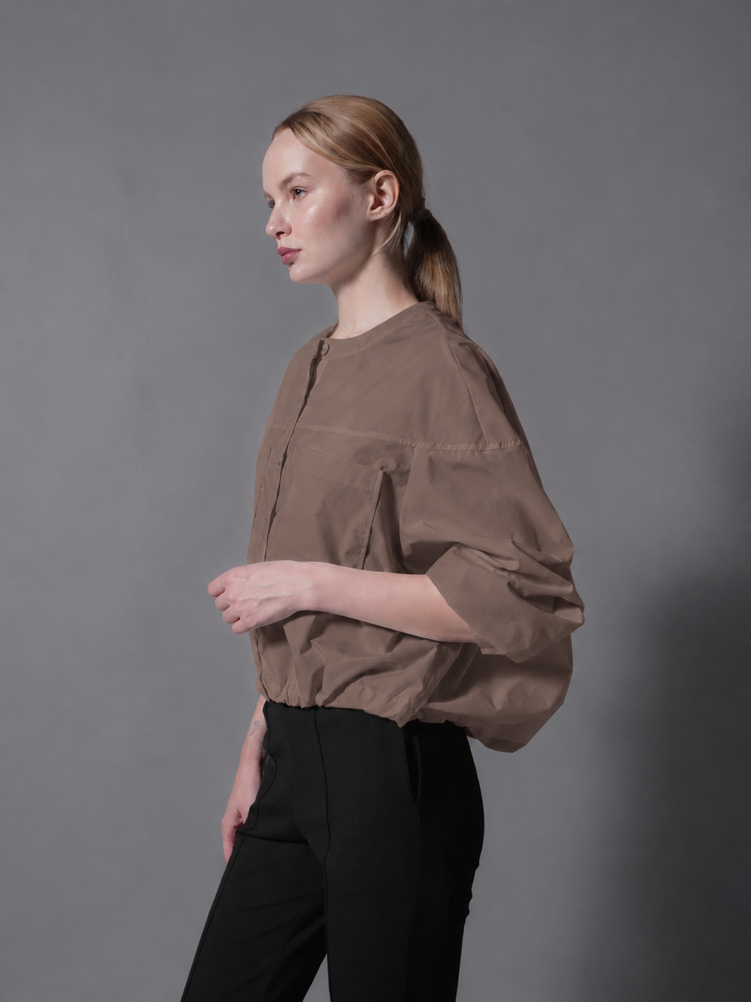 Madeline Round Neck Long Sleeve Polo