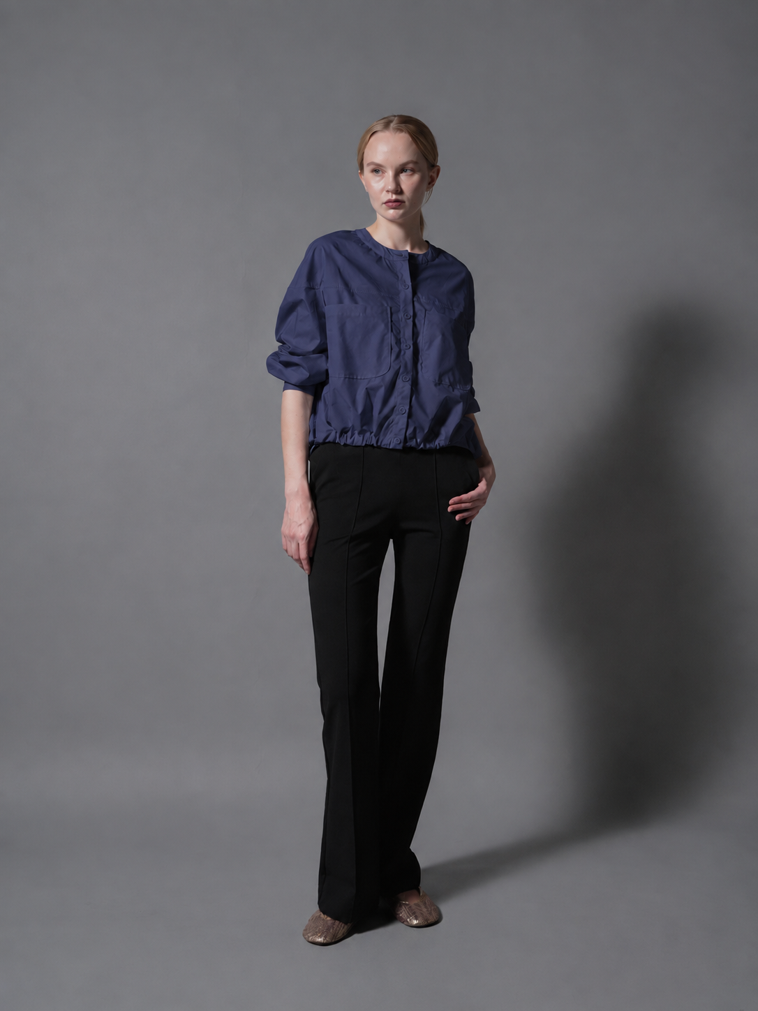 Madeline Round Neck Long Sleeve Polo