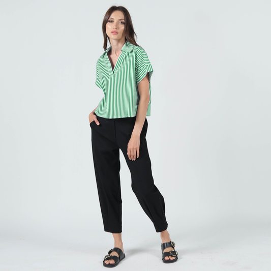 Marsy Crop Striped Top