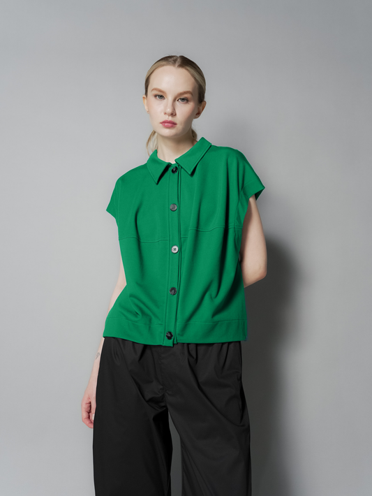 Mimi Contrast Buttondown Top