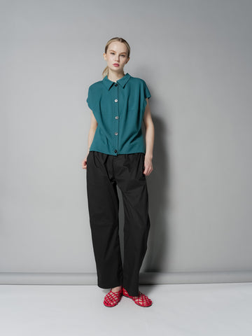 Mimi Contrast Buttondown Top