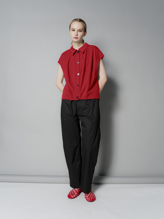 Mimi Contrast Buttondown Top